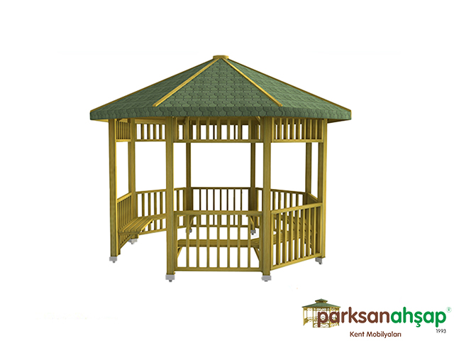 Ahşap Sekizgen Gazebo 300x300x290 (LWH) 70121