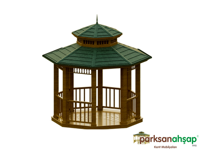 Ahşap Sekizgen Gazebo 300x300x330 (LWH) 70124 YENİ ÜRÜN