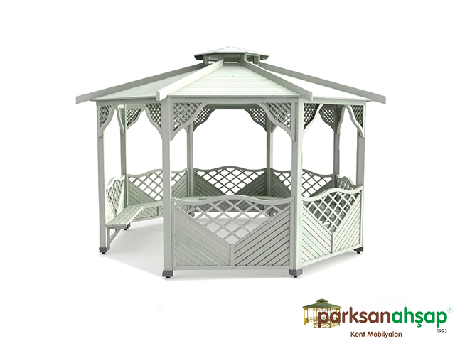 Ahşap Sekizgen Gazebo 400x400x320 (LWH) 70163
